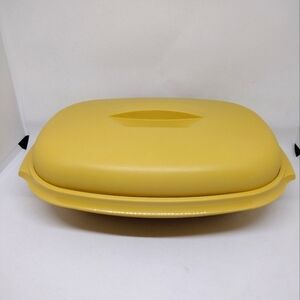 Vintage Tupperware Harvest Gold‎ Microwave Vegetable Steamer
